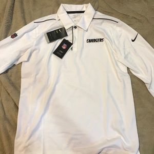 NFL Chargers On Field Long Sleeve Collared Shirt